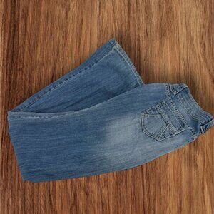 Decree Low Rise Flare Jeans Medium Blue Wash Stretch Size 5
